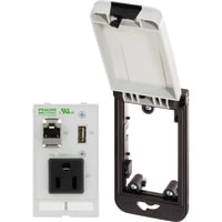 Murrelektronik Modlink sgl frame WHT cover W/ 1x RJ45 socket, 1x USB, 1x USA 125V outlet