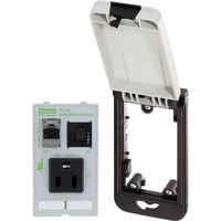 Murrelektronik Modlink sgl frame WHT cover W/ 1x RJ45 socket, 1x USA 125V outlet, 1x 3A Fuse