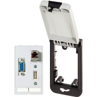 Murrelektronik Modlink sgl frame white cover W/ 1x RJ45 socket, 1x Sub D9 F, 1x USB sgl insert