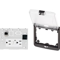 Murrelektronik Modlink double frame clear cover W/ 2x USA 125V outlet, 1x 3A Fuse