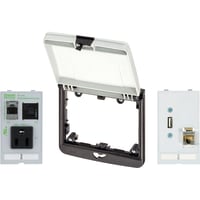 Murrelektronik Modlink double frame WHT cover W/ 1x USB, 1x RJ45 socket sgl insert