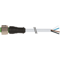 Murrelektronik M12 female 0 degrees with cable, PVC 4x0.34 gy UL/CSA 10m