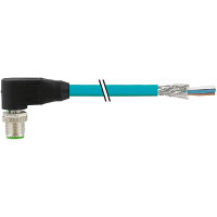 Murrelektronik M12male90shielded, D-cod.w/cableEthernet, TPE2x2x24AWGSF/UTPCAT5ebuUL/CSA, CM1.5m