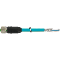 Murrelektronik M12female08p.shieldedwithcableEthernet, TPE4x2x24AWGSF/UTPCAT5ebuUL/CSA, CM5m