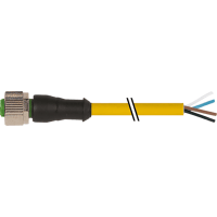 Murrelektronik Cable, M12 female, 4-pin, A-Code, single-ended, PVC yellow, 10.0m