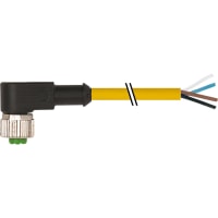 Murrelektronik Cable, M12 female, 90deg., 4-pin, A-Code, single-ended, PVC yellow, 10.0m