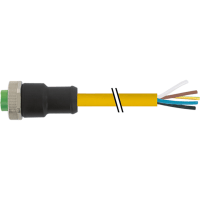 Murrelektronik Cable, 7/8in female, 5-pin, single-ended, PVC yellow, 16awg, 5.0m