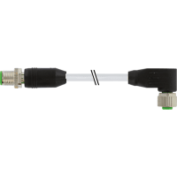 Murrelektronik M12 male 0 / M12 female 90 shielded, PUR 4x0.34 shielded gy UL/CSA+drag chain