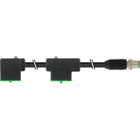 Murrelektronik M12 MALE 0 +CABLE / MSUD DOUBLE VALVE PLUG 18MM, PUR 4X0.75 black UL/CSA