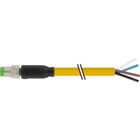 Murrelektronik Connector, M8, male, single-ended cord, 4-pin, A-Code, PVC jacket, YEL, 5.0m