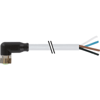 Murrelektronik Connector, M8, female 90, single-ended cord, 4-pin, A-Code, PVC, grey, 5.0m