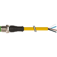 Murrelektronik Cable, M12 male, 4-pin, A-Code, single-ended, PVC yellow, 5.0m