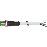 Murrelektronik Cable, M12 male, 4-pin, A-Code, single-ended, PVC grey, 3.0m