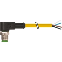 Murrelektronik Cable, M12 male, 90deg., 4-pin, A-Code, single-ended, PVC yellow, 5.0m