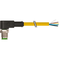 Murrelektronik Cable, M12 male, 5-pin, 90deg., A-Code, single-ended, PVC yellow, 3.0m