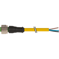 Murrelektronik Cable, M12 female, 3-pin, A-Code, single-ended, PVC yellow, 5.0m