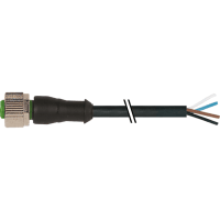 Murrelektronik Cable, M12 female, 4-pin, A-Code, single-ended, PVC black, 2.0m