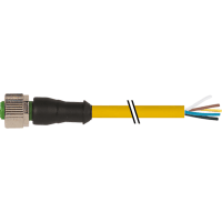 Murrelektronik Cable, M12 female, 5-pin, A-Code, single-ended, PUR yellow, 10.0m