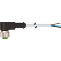 Murrelektronik Cable, M12 female, 90deg., 3-pin, A-Code, single-ended, PVC grey, 5.0m