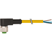 Murrelektronik Cable, M12 female, 90deg., 3-pin, A-Code, single-ended, PVC yellow, 5.0m