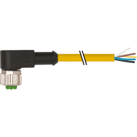 Murrelektronik Cable, M12 female, 90deg., 5-pin, A-Code, single-ended, PVC yellow, 5.0m