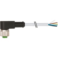 Murrelektronik Cable, M12 female, 90deg., 5-pin, A-Code, single-ended, PUR grey, 3.0m