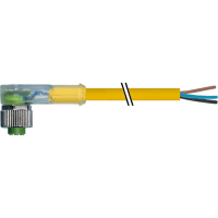 Murrelektronik Cable, M12 female, 90deg., 3-pin, A-Code, LED, single-ended, PVC yellow, 3.0m