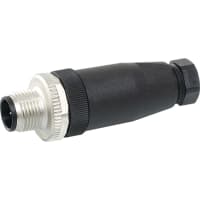 Murrelektronik Connector, M12 male, screw-term, A-Code, 4-pin, 0.75mm2, 4-6mm