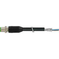 Murrelektronik Cable, M12 male, Y-Code, single-ended, shielded, PUR black, 3.0m