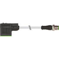 Murrelektronik Cable, M12 male, A-Code/MSUD valve plug A-18mm, 3-pin, 24V, PUR grrey, 3.0m