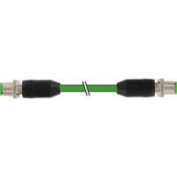 Murrelektronik Cable, M12 male/Cable, M12 male, D-Code, shielded, PUR green, 1.5m