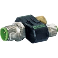 Murrelektronik Connector, T-Coupler, Slimline, M12 male, 3-pin/2x M8 female 3-pin, A-Code