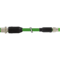 Murrelektronik Cable, M12 male, D-Code/M8 male, A-Code, 4-pin, shielded, PUR green, 3.0m