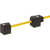 Murrelektronik Cable, MSUD double valve A-18mm with cable, 4-pin, 24V, PVC yellow, 3.0m