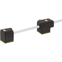 Murrelektronik Cable, MSUD double valve A-18mm with cable, 4-pin, 24V, PVC grey, 3.0m