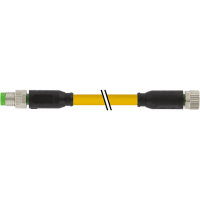 Murrelektronik Cable, M8 male/female, A-Code, 3-pin, PVC yellow, 0.3m