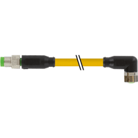 Murrelektronik Cable, M8 male/female 90deg., A-Code, 3-pin, PVC yellow, 0.6m