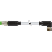 Murrelektronik Cable, M8 male/female 90deg., A-Code, 3-pin, PUR grey, 1.0m