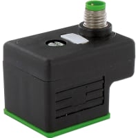 Murrelektronik Adapter, M8 on top, A-Code/Cable, MSUD valve plug A-18mm, 3-pin, 24V, LED + Sup