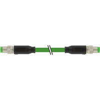 Murrelektronik Cable, M8 male/male, A-Code, 4-pin, shielded, PUR green, 0.2m