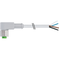 Murrelektronik Cable, M12 F&B, FE 90deg., A-Code, 4pin, stainless-steel CONN, PVC grey, 10.0m