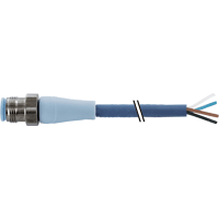 Murrelektronik Cable, M12 F&B PRO, male, A-Code, 4pin, stainless-steel CONN, TPE-S, BLU, 3.0m