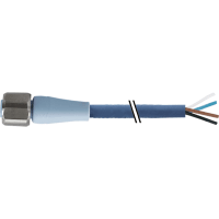 Murrelektronik Cable, M12 F&B PRO, FE, A-Code, 4pin, stainless-steel CONN, TPE-S, BLU, 3.0m