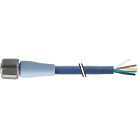 Murrelektronik Cable, M12 F&B PRO, FE, A-Code, 5pin, stainless-steel CONN, TPE-S, BLU, 3.0m