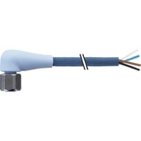 Murrelektronik Cable, M12 F&B PRO, FE 90deg., A-Code, 4pin, stainless-steel CONN, BLU, 3.0m