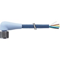 Murrelektronik Cable, M12 F&B PRO, FE 90deg., A-Code, 5pin, stainless-steel CONN, BLU, 3.0m