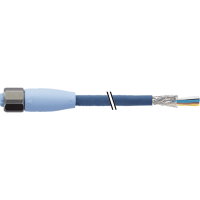 Murrelektronik Cable, M12 F&B PRO, FE, A-Code, 5pin, stainless-steel CONN, SHLD, BLU, 3.0m