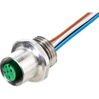 Murrelektronik Cable, M12 F&B PRO, FE receptacle, A-Code, 5pin, stainless-steel, 0.2m