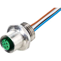 Murrelektronik Cable, M12 F&B PRO, male receptacle, A-Code, 8pin, stainless-steel, 0.2m