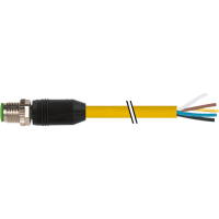 Murrelektronik Cable, M12 male, single-ended, A-Code, 5-pin, 18awg, TPE yellow, 3.0m